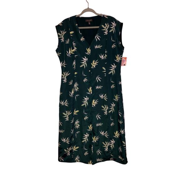 The Limited Dresses & Skirts - NWOT The Limited Green Tropical Button Front Dress Large Petite Vacation